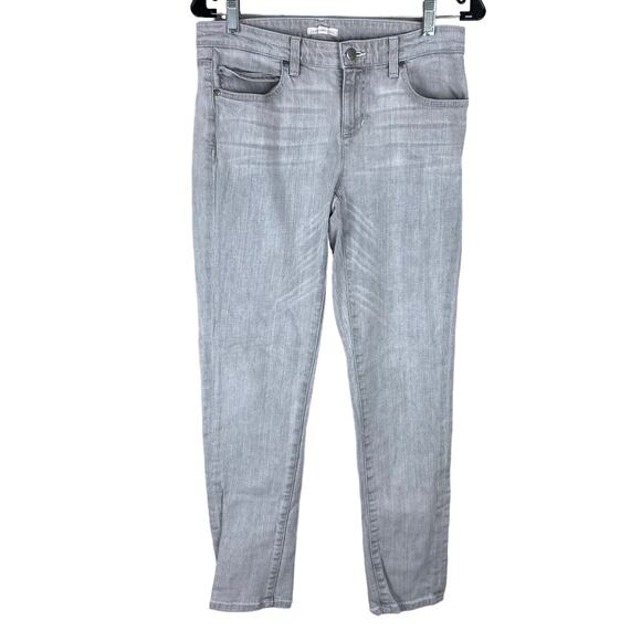 Eileen Fisher Organic Cotton Gray Stonewashed Jeans Size 2 EUC Mid Rise Straight - Picture 1 of 9